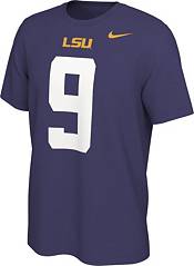 HOFSM.COM Hall of Fame Sports Memorabilia NWT New Burrow #9 LSU Purple Custom College Football T-Shirt Jersey No Logos Mens