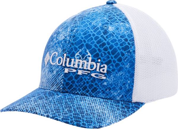 Columbia PFG Camo Mesh Flexfit Fitted Ball Cap Hat Cypress Realtree Mako S/M 