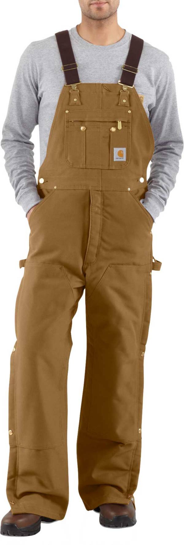 Carhartt Men's Zip-To-Thigh Quilt Lined Duck Bibs product image