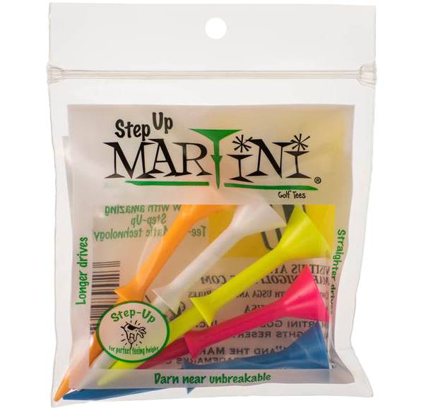 Martini Tees Step Up 3 1/4'' Assorted Golf Tees - 5 Pack