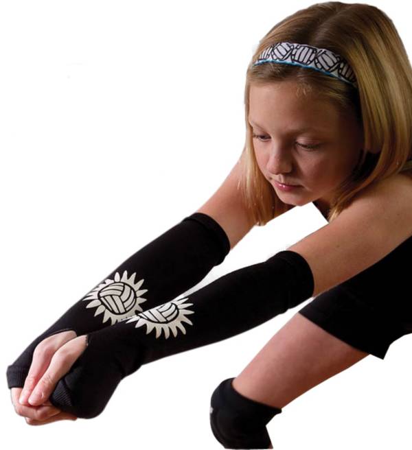 FitsT4 Volleyball Arm Sleeves Passing Forearm Sleeves with 10" Black 