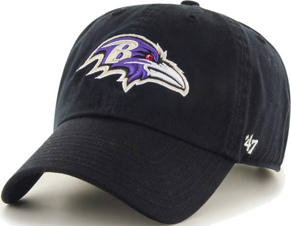 '47 Men's Baltimore Ravens Black Clean Up Adjustable Hat