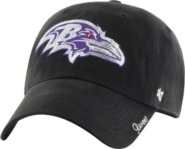 ‘47 Women's Baltimore Ravens Sparkle Logo Black Adjustable Hat