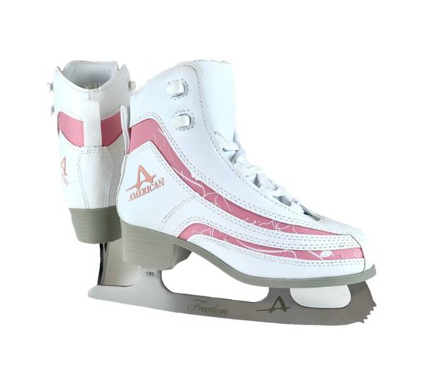 American Athletic Shoe Girls' Soft Boot Pink Trim Figure Skates