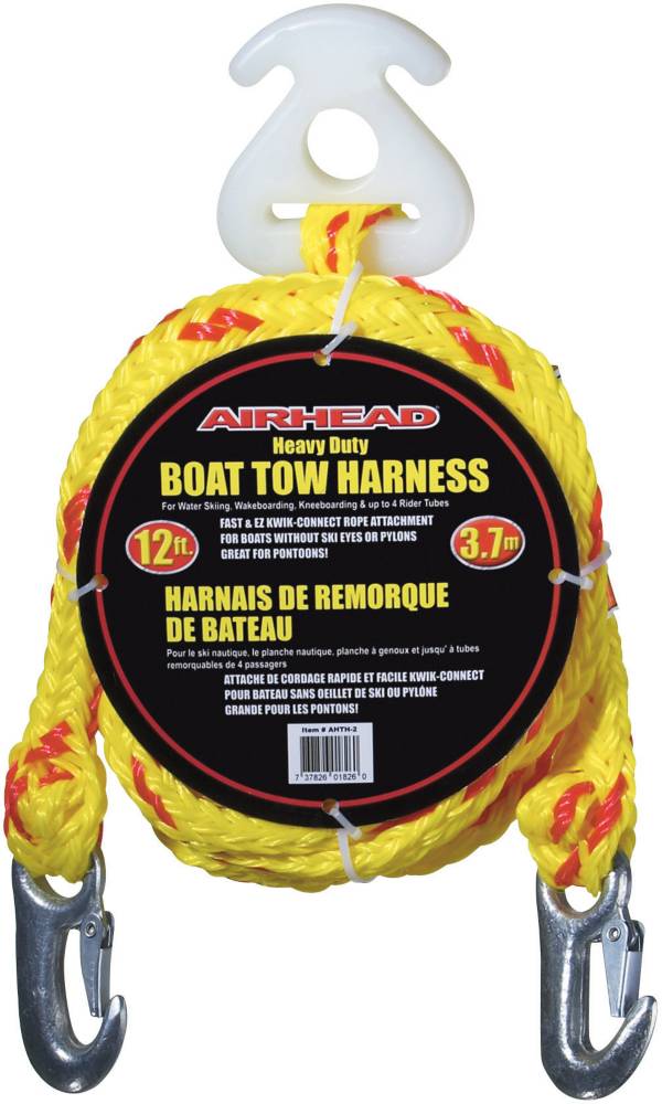 Affordura Boat Tow Harness for Tubing Ski Tow Harness for Boat for 4 Riders Tube Tow Harness with Large Clip Quick Connector and Storage Bag 