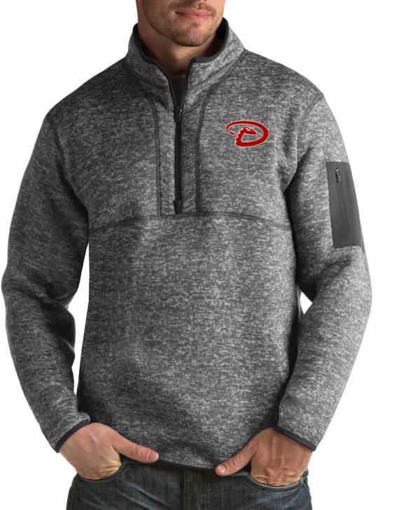 Antigua Men's Arizona Diamondbacks Fortune Grey Half-Zip Pullover