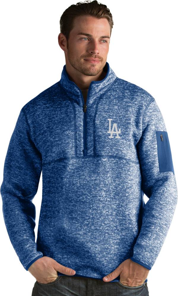 Antigua Men's Los Angeles Dodgers Royal Fortune Half-Zip Pullover