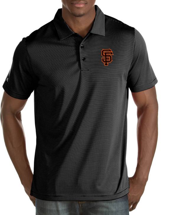 Antigua Men's San Francisco Giants Quest Black Performance Polo