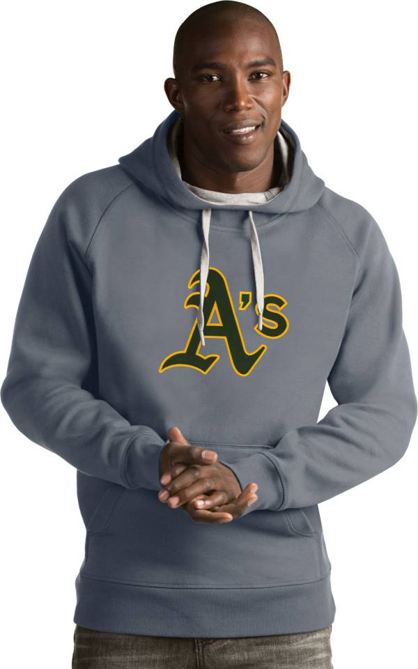 Antigua Men's Oakland Athletics Grey Victory Pullover