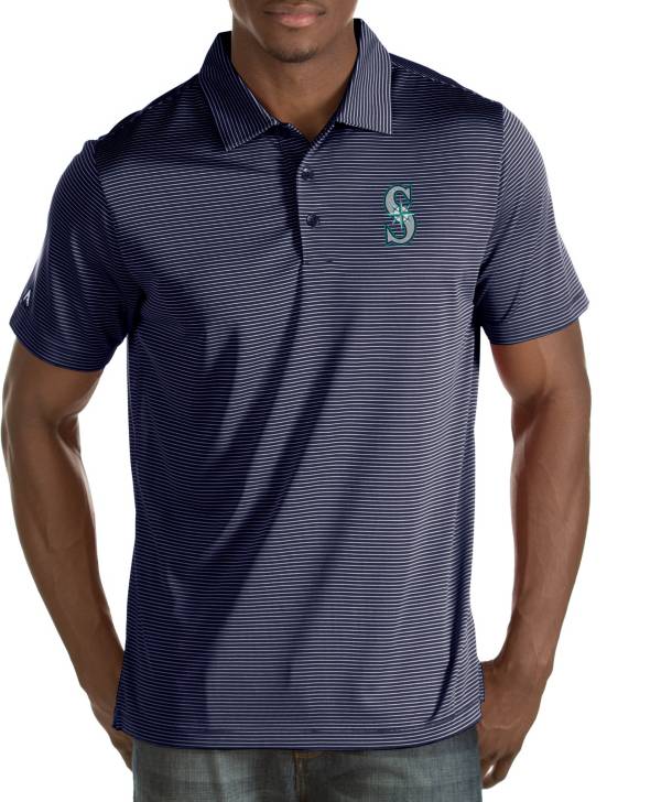 Antigua Men's Seattle Mariners Quest Navy Performance Polo