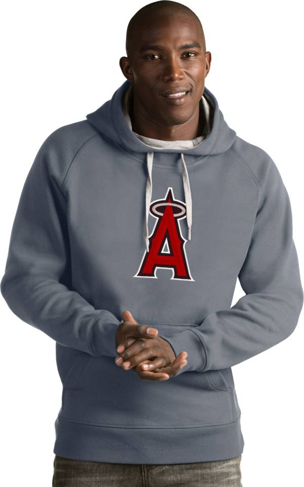 Antigua Men's Los Angeles Angels Grey Victory Pullover