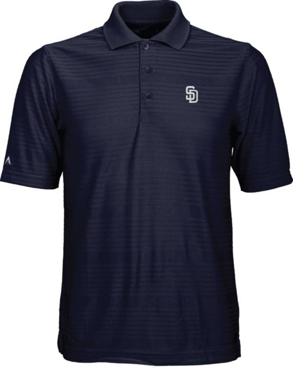 Antigua Men's San Diego Padres Illusion Navy Striped Performance Polo