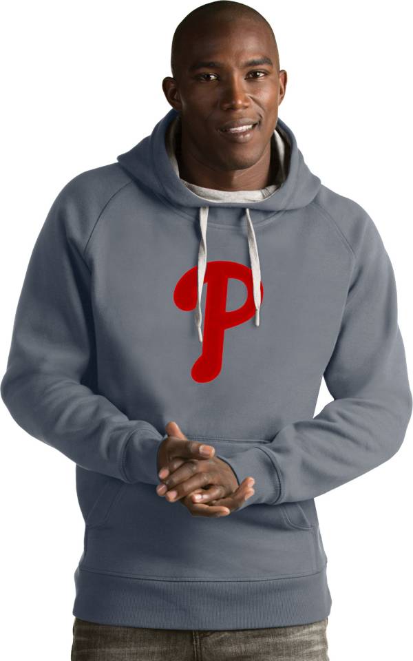 Antigua Men's Philadelphia Phillies Grey Victory Pullover