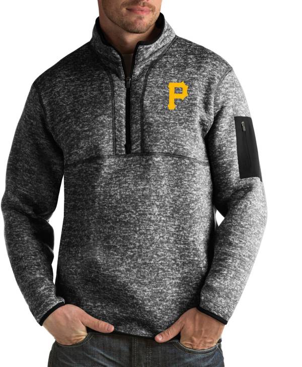 Antigua Men's Pittsburgh Pirates Fortune Black Half-Zip Pullover