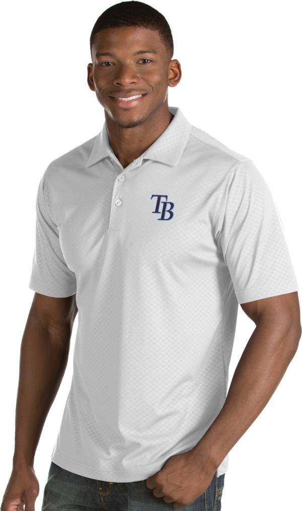 Antigua Men's Tampa Bay Rays White Inspire Performance Polo