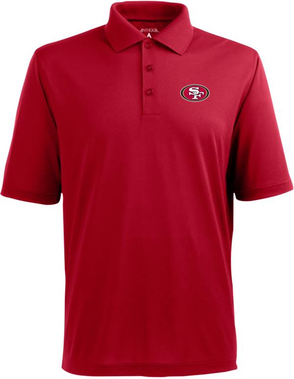 Antigua Men's San Francisco 49ers Pique Xtra-Lite Dark Red Polo