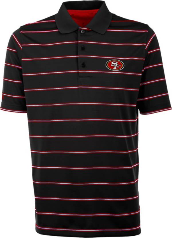 Antiqua Men's San Francisco 49ers Black Deluxe Polo