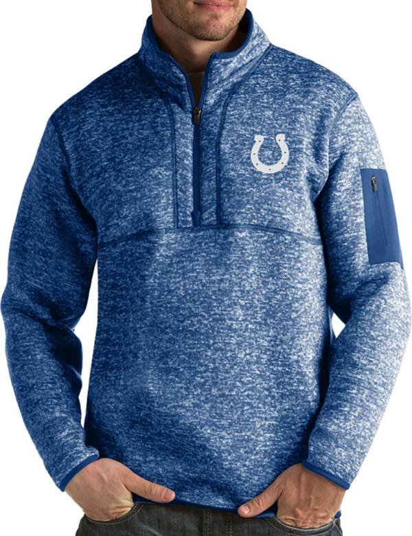 Antigua Men's Indianapolis Colts Fortune Blue Pullover Jacket