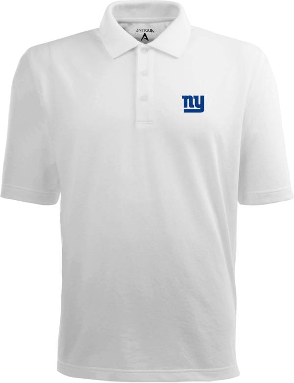 Antigua Men's New York Giants Pique Xtra-Lite White Polo