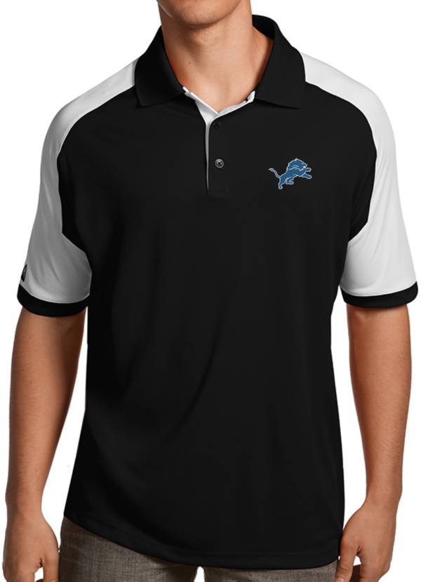 Antigua Men's Detroit Lions Century Black Polo