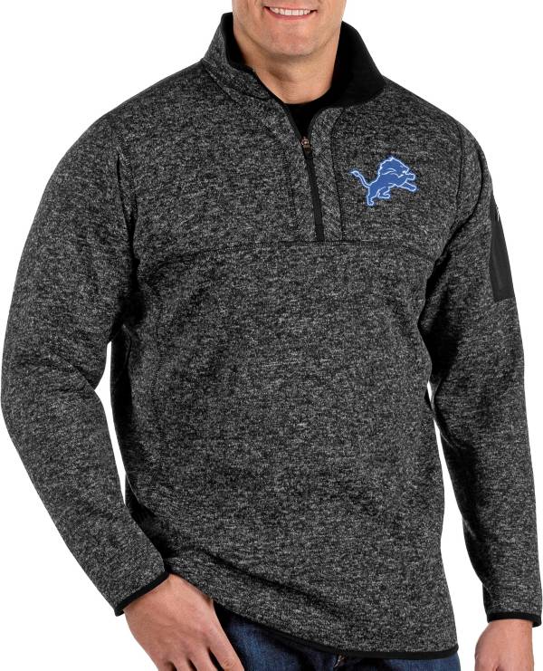Antigua Men's Detroit Lions Fortune Black Pullover Jacket