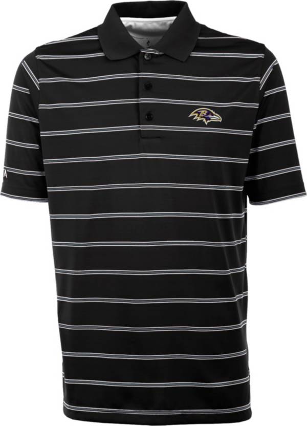 Antiqua Men's Baltimore Ravens Black Deluxe Polo
