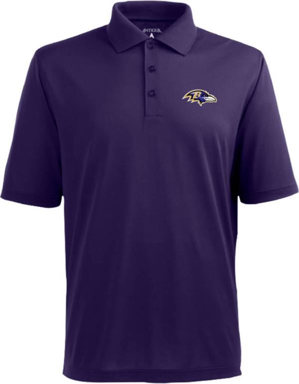 Antigua Men's Baltimore Ravens Purple Pique Xtra-Lite Polo