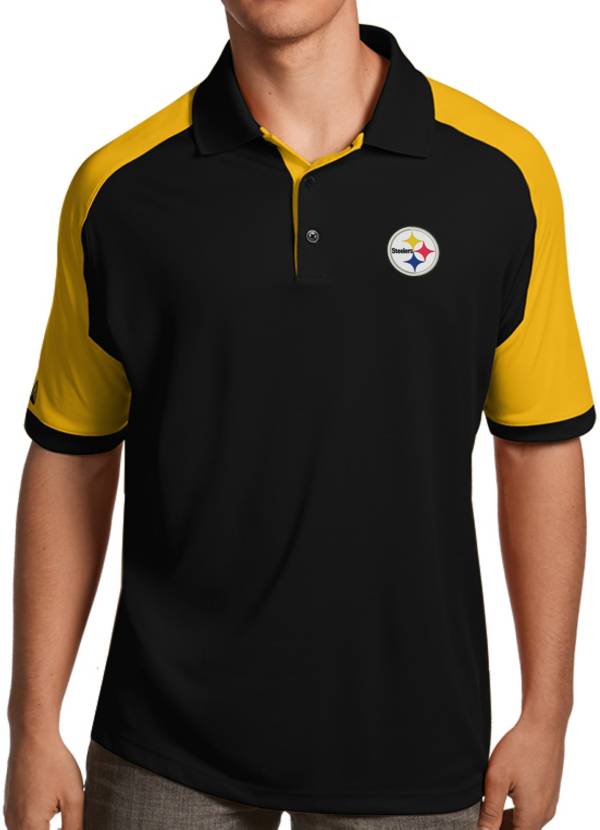 Antigua Men's Pittsburgh Steelers Century Black Polo