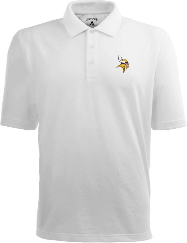 Antigua Men's Minnesota Vikings Pique Xtra-Lite White Polo
