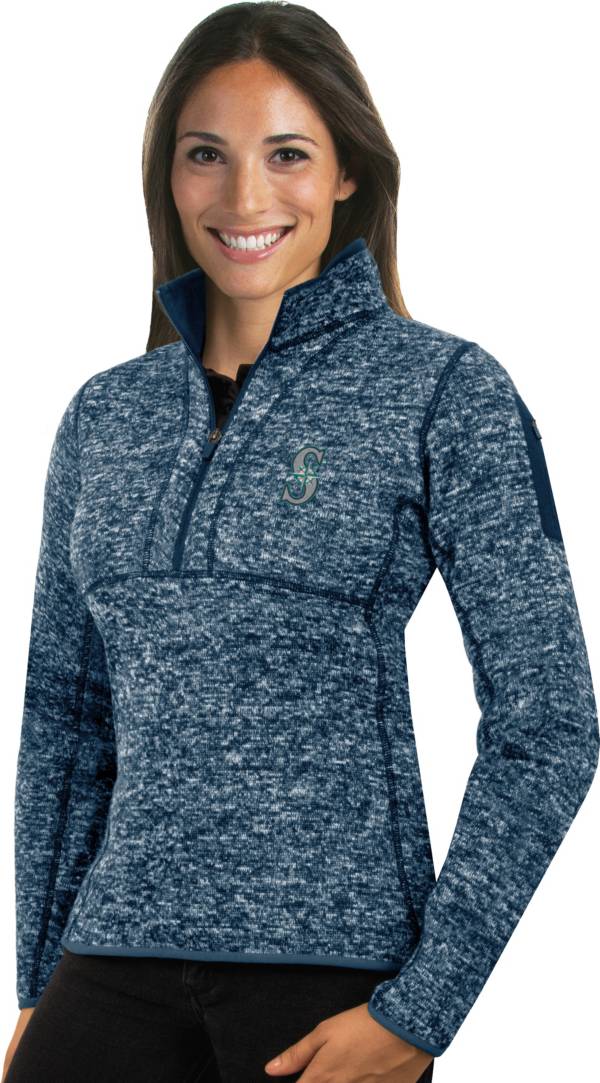 Antigua Women's Seattle Mariners Navy Fortune Half-Zip Pullover product image