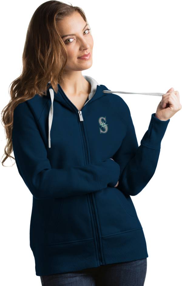 Antigua Women's Seattle Mariners Navy Victory Full-Zip Hoodie