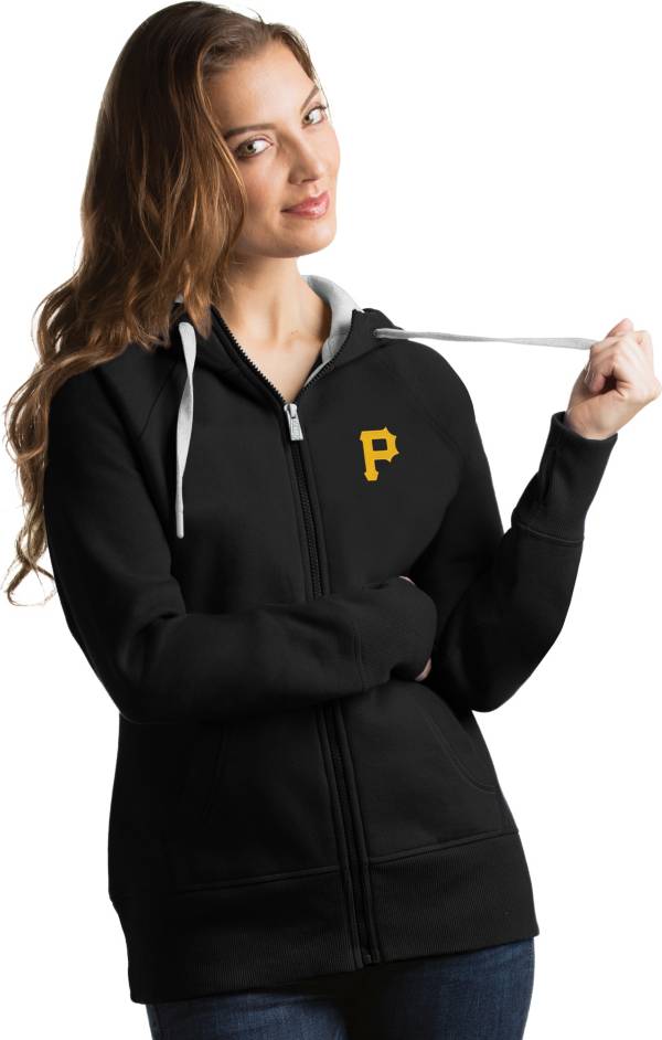 Antigua Women's Pittsburgh Pirates Black Victory Full-Zip Hoodie