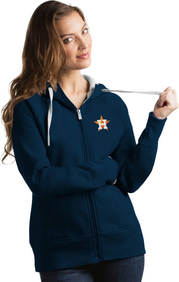 Antigua Women's Houston Astros Navy Victory Full-Zip Hoodie