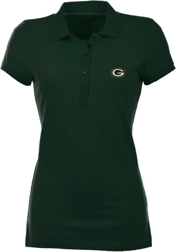 Antigua Women's Green Bay Packers Green Spark Polo