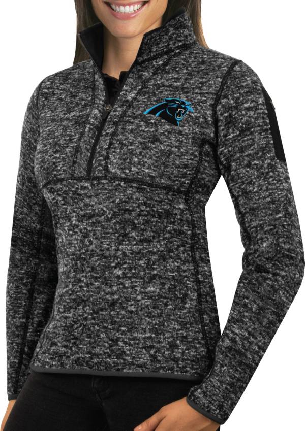 Antigua Women's Carolina Panthers Fortune Black Pullover Jacket