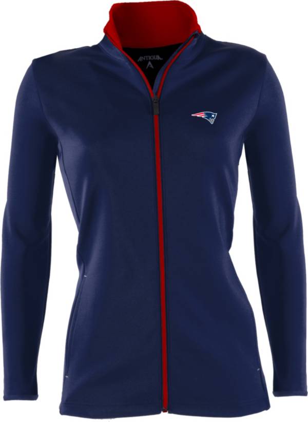 Antigua Women's New England Patriots Leader Full-Zip Navy Jacket