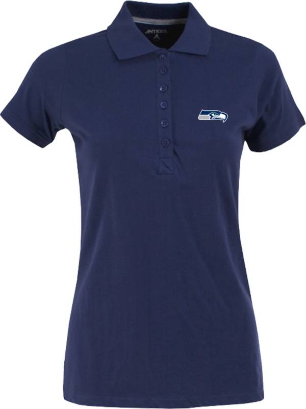 Antigua Women's Seattle Seahawks Navy Spark Polo