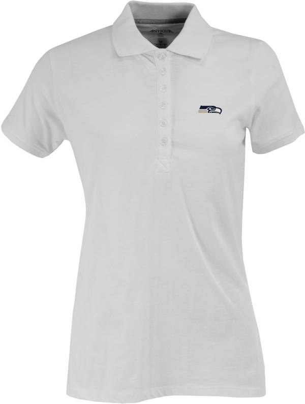 Antigua Women's Seattle Seahawks White Spark Polo