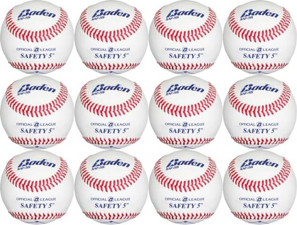 Baden Official Level-5 Safety Baseballs – 12 Pack