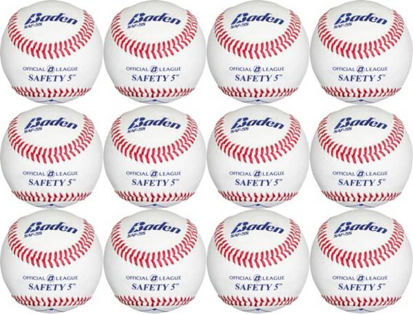 Baden Official Level-5 Safety Baseballs – 12 Pack