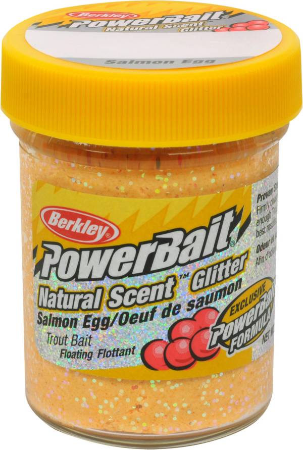 Berkley PowerBait Natural Scent Glitter Trout Dough Bait – Salmon Egg Flavor