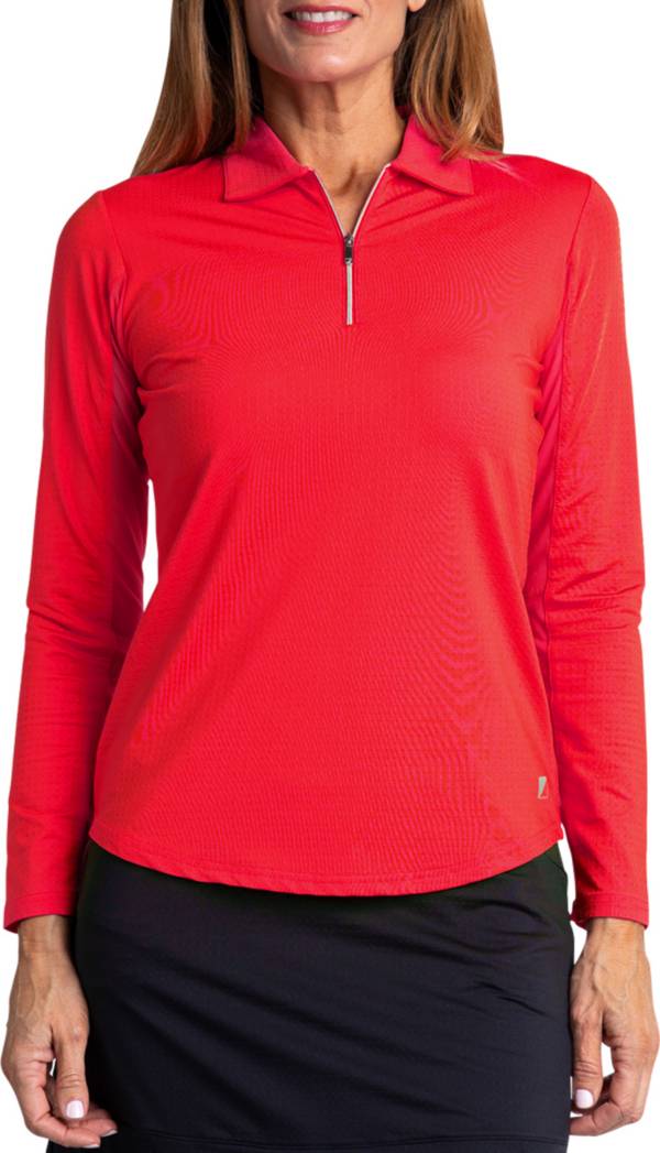 Bette & Court Women's Cool Elements Mesh Long Sleeve Golf Polo
