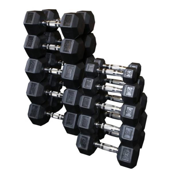 Body Solid Rubber Hex 5-50 lb Dumbbell Set product image