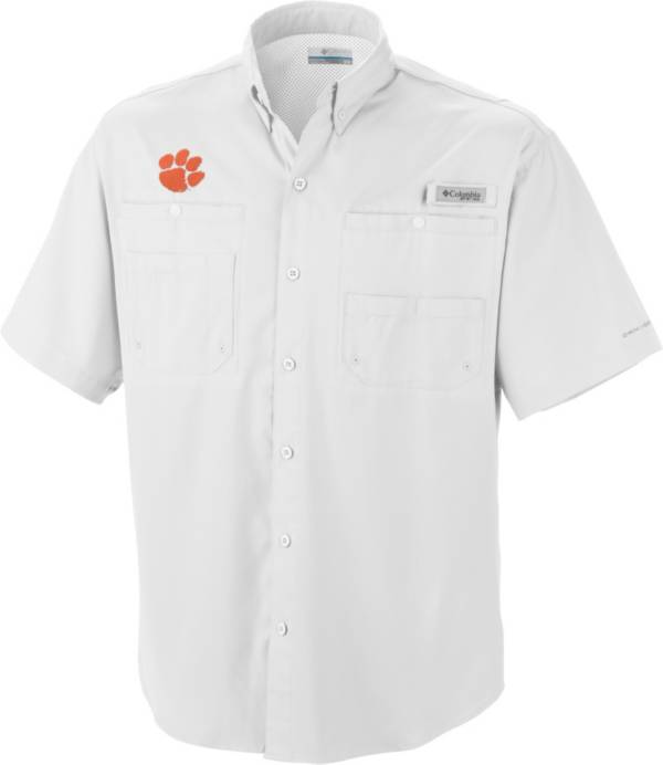 Columbia Men's Clemson Tigers White Tamiami Performance Shirt