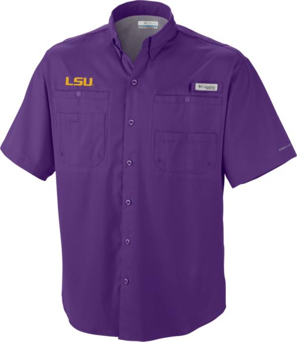 Columbia Men's LSU Tigers Purple Tamiami Performance Shirt