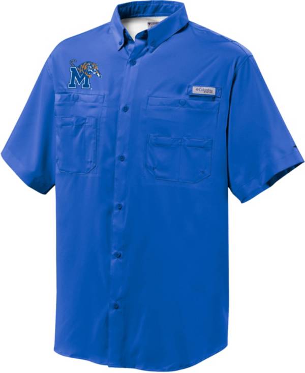 Columbia Men's Memphis Tigers Blue Button-Down Performance Short Sleeve Shirt product image