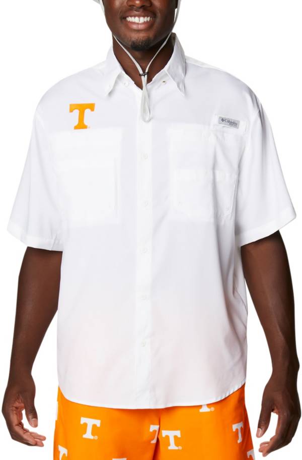 Columbia Men's Tennessee Volunteers White Tamiami Performance Short Sleeve Shirt