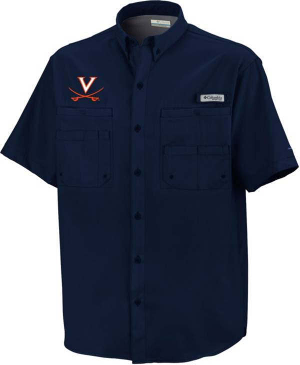 Columbia Men's Virginia Cavaliers Blue Button-Down Performance Short Sleeve Shirt product image