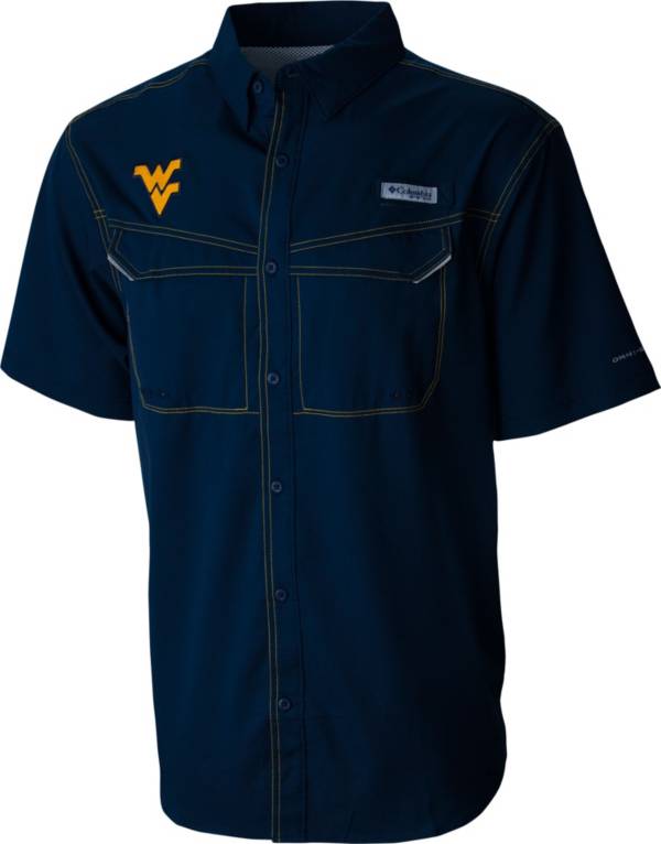 Columbia Men's West Virginia Mountaineers Blue Low Drag Offshore Performance Button Down Shirt