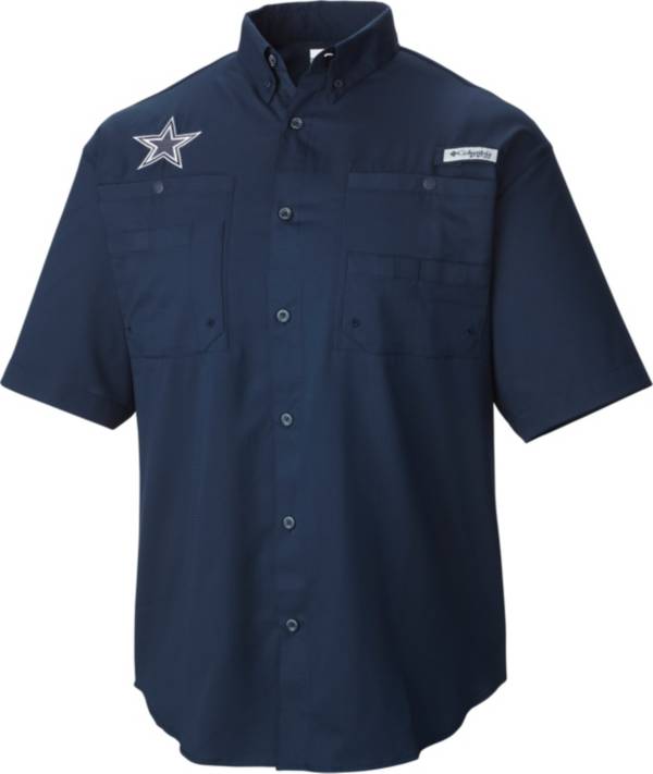 Columbia Men's Dallas Cowboys Tamiami Navy Button Up Shirt